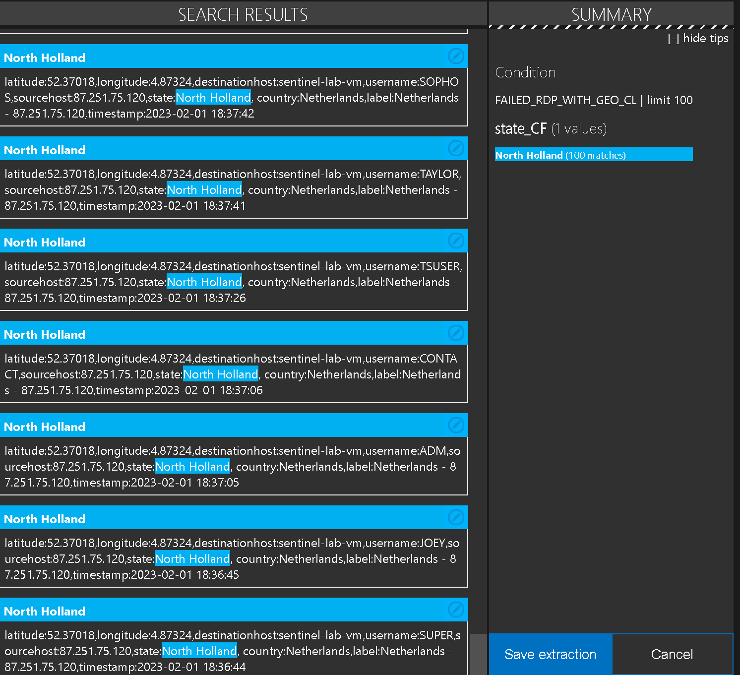 extract state or province search results