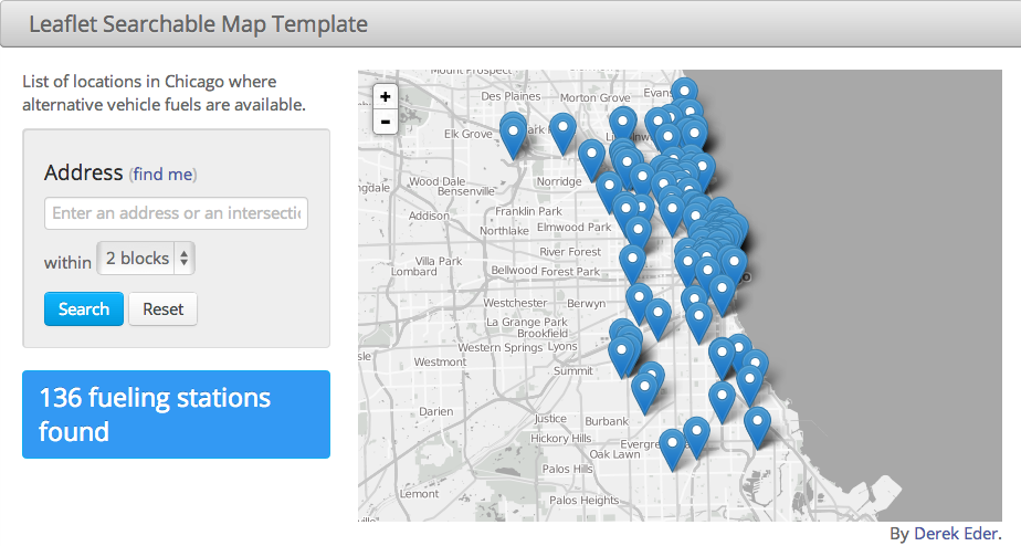 Leaflet Searchable Map Template screenshot