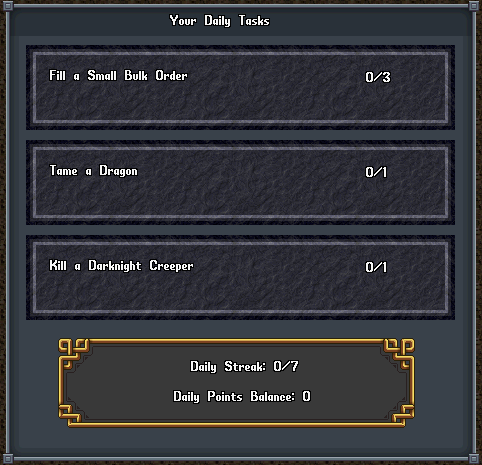 Daily Task System Per Character