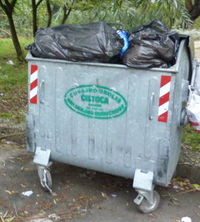 Container collectif d'apport de poubelles ménagères