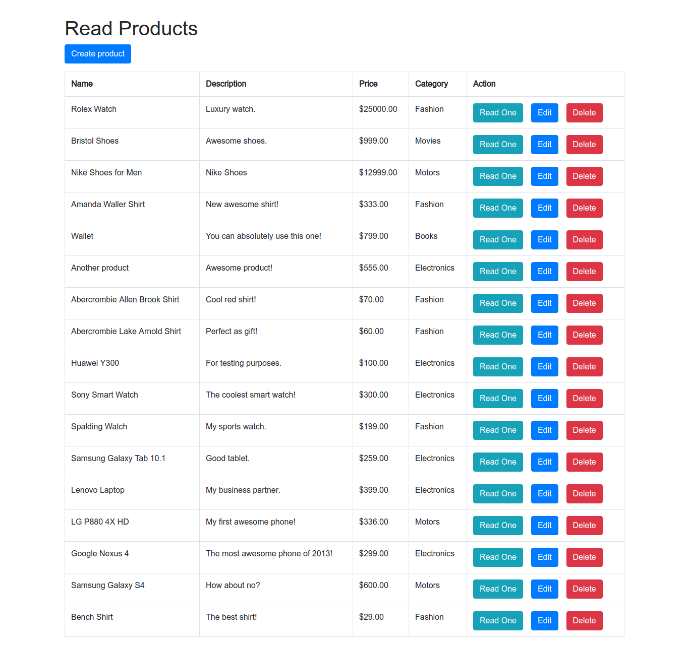 Preview Simple CRUD React App