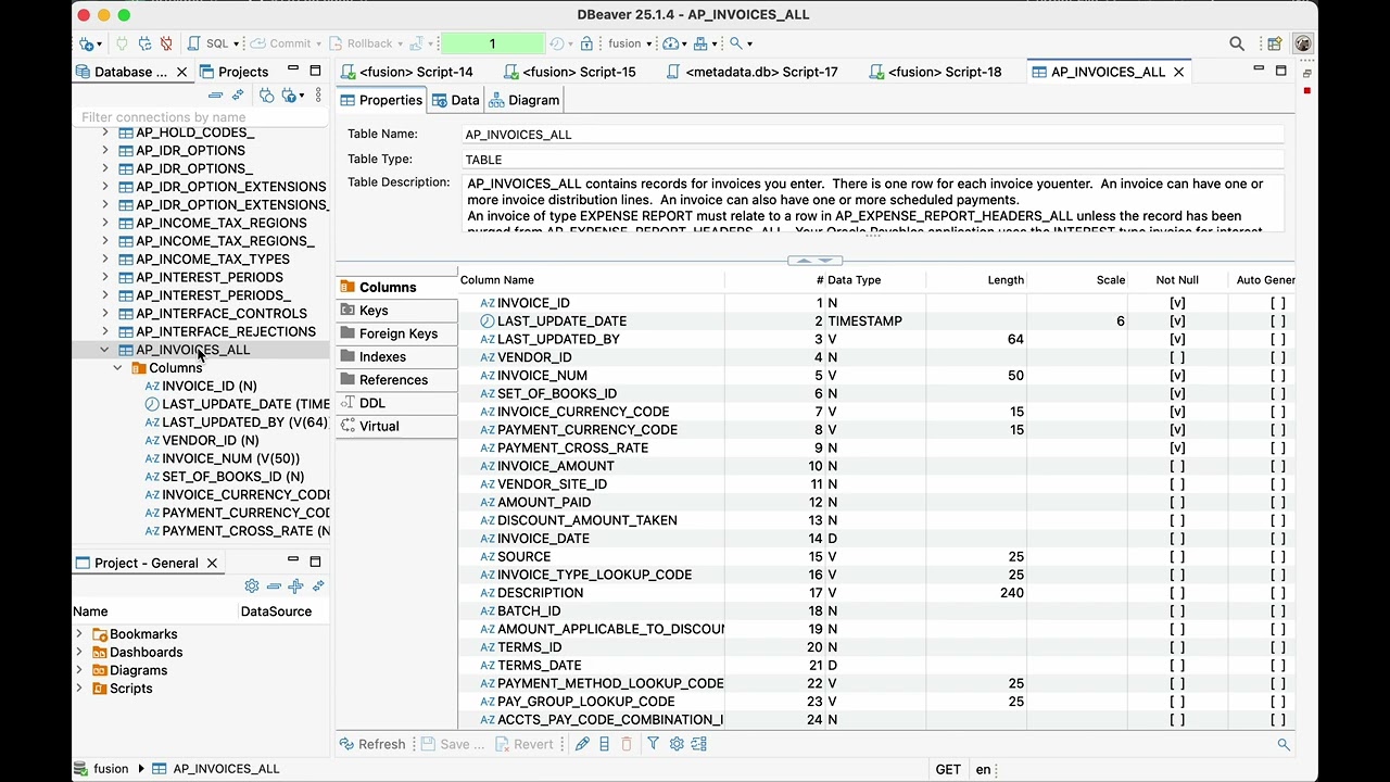 OFJDBC Oracle Fusion SQL query tool