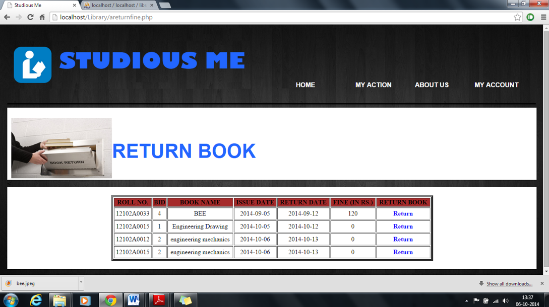 AdReturnBook