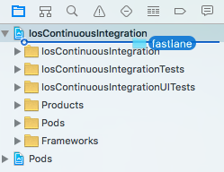 Drag fastlane folder into Xcode