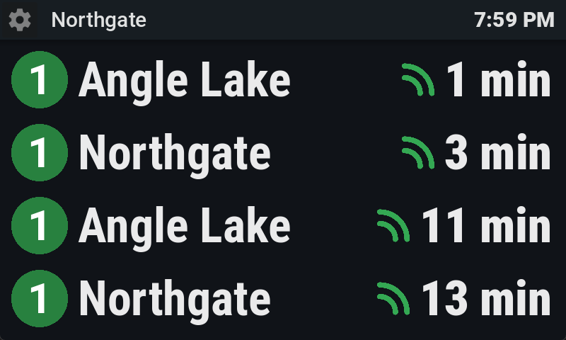 Arrivals board set to Northgate