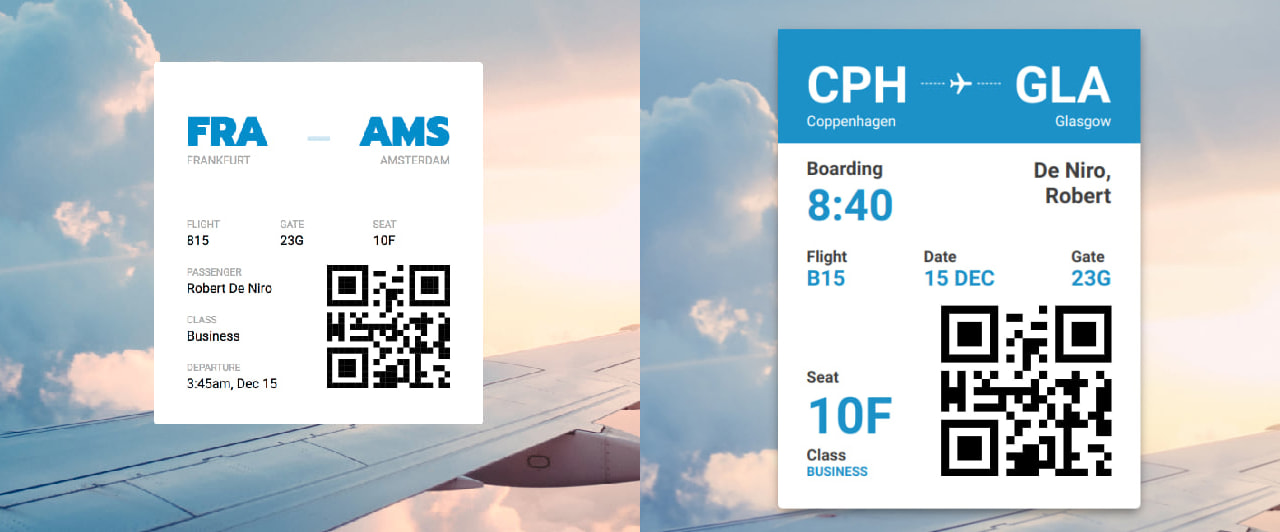 original vs my design - Boarding pass