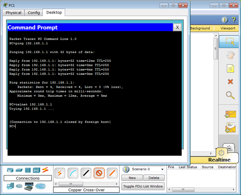 Packet Tracer telnet