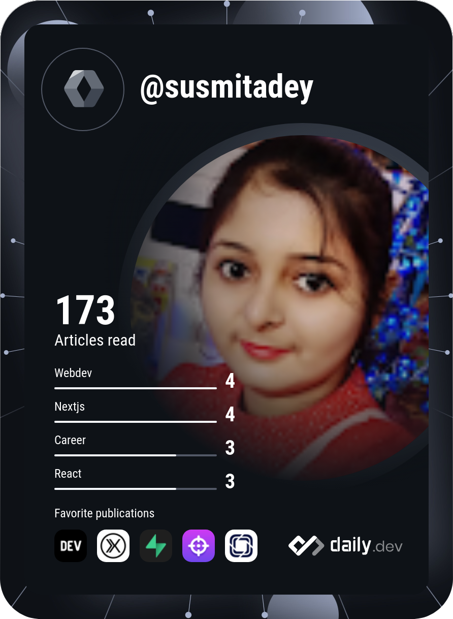 Susmita Dey's Dev Card