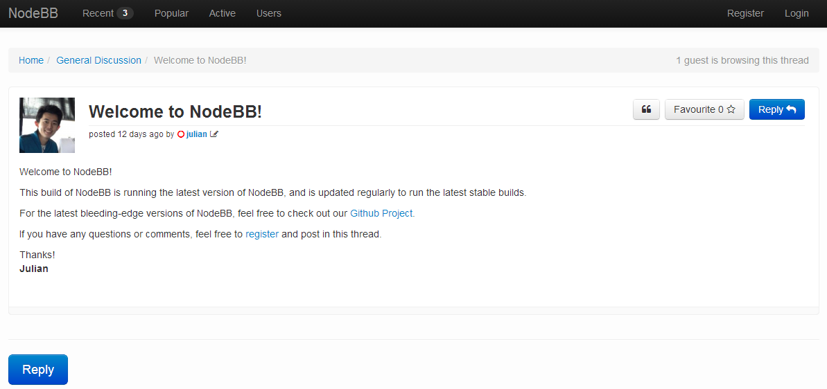 NodeBB Screenshot