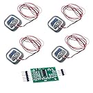 4pcs 50kg Load Cell Half Bridge Strain Gauge Human Body Scale Weight Sensor + 1pc HX711 Amplifier AD Module for Arduino