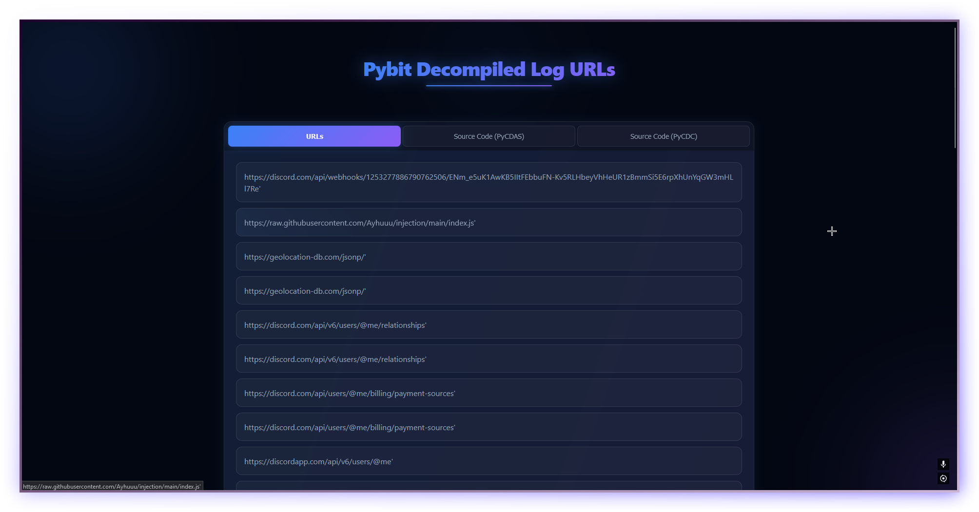 Decompiled Code Log