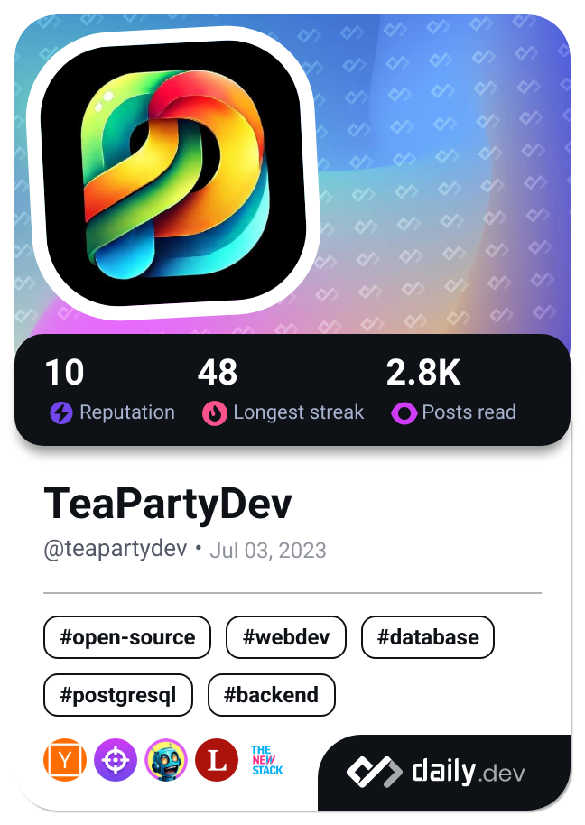 TeaPartyDev's Dev Card