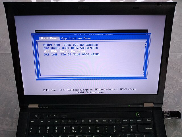 640px Lenovo ThinkPad T430 UEFI BIOS 1.16 Boot Menu