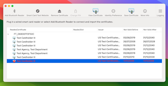 Smart Card Utility on Mac OS.