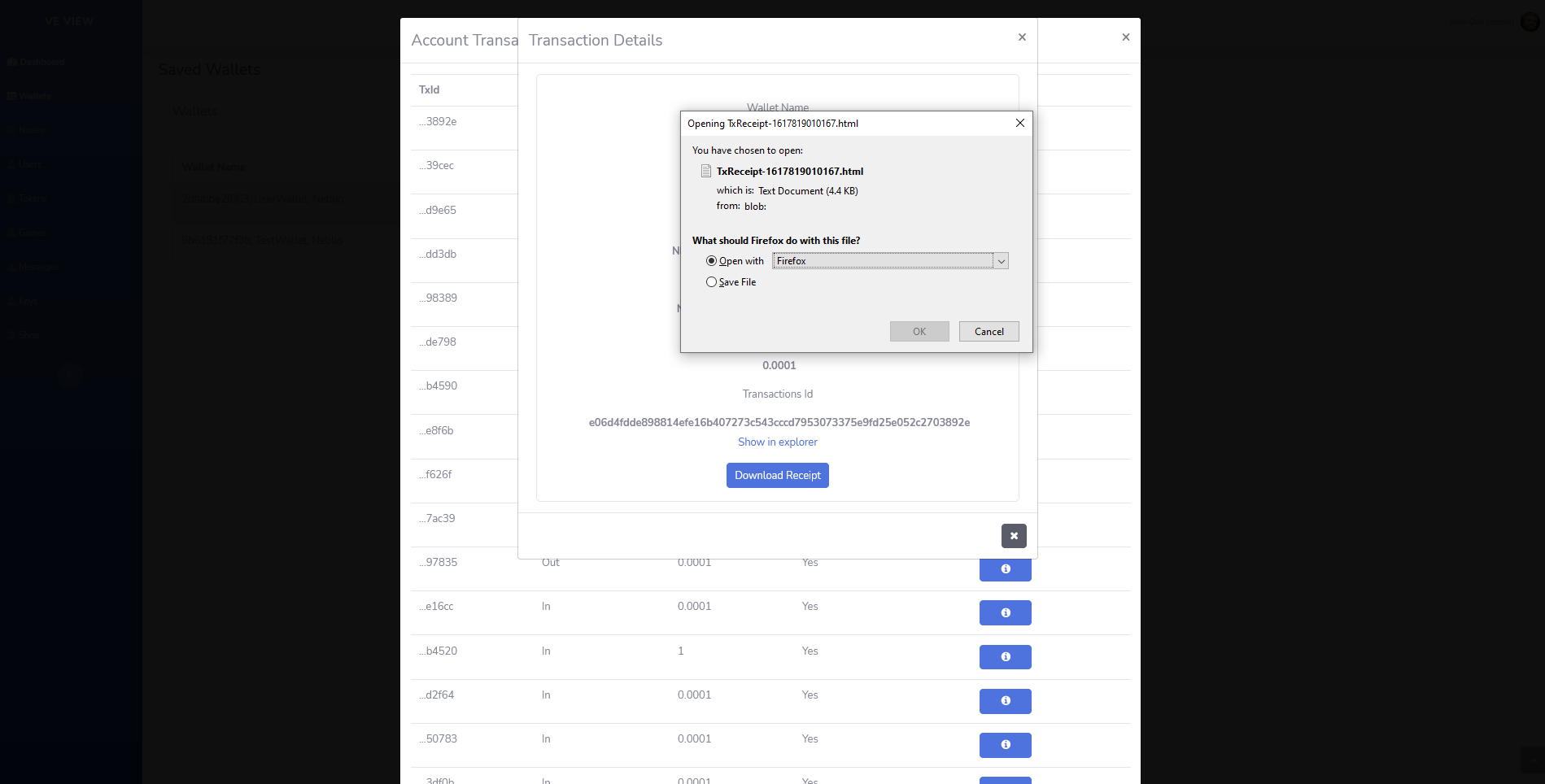 tx details receipt download