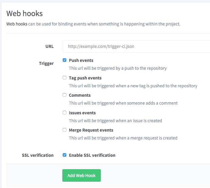 add web hooks