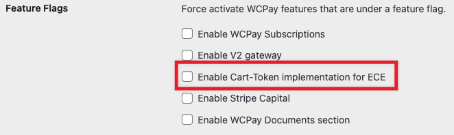 Tokenised cart feature flag in dev tools