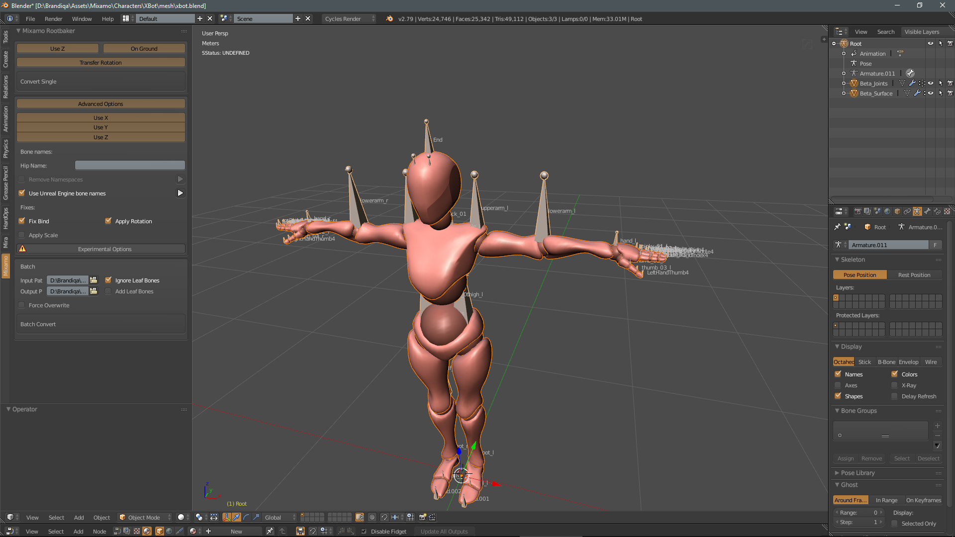 Blender Mixamo Skeleton