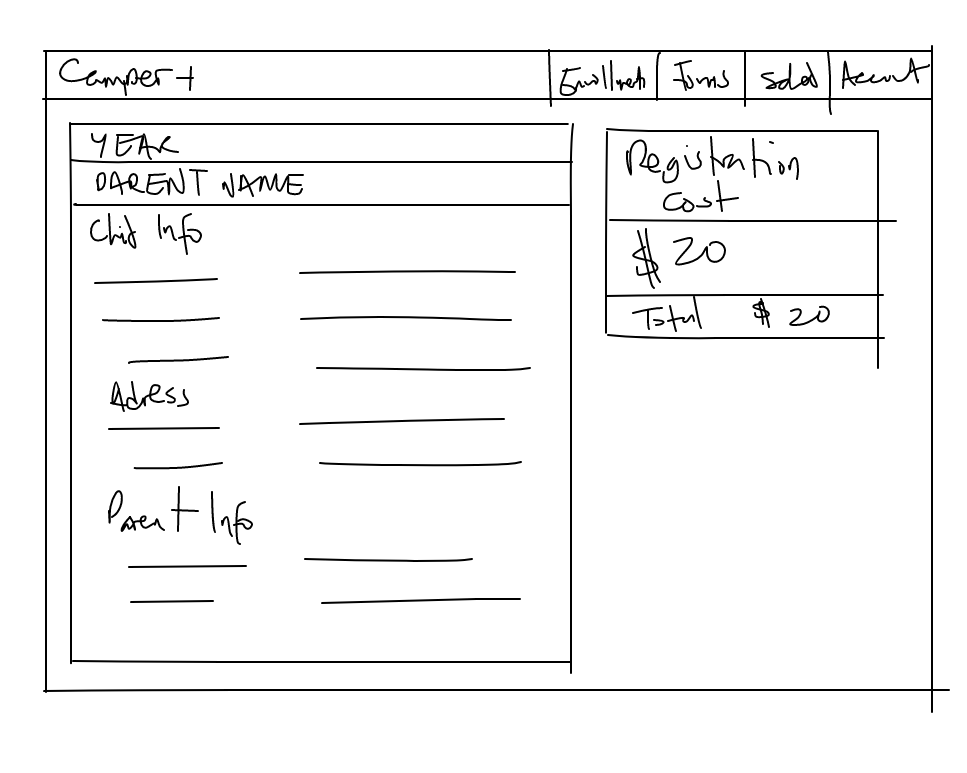 New Camper Page Mockup