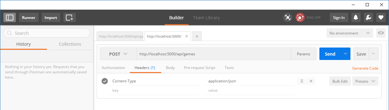 Setting up POST method Header in Postman