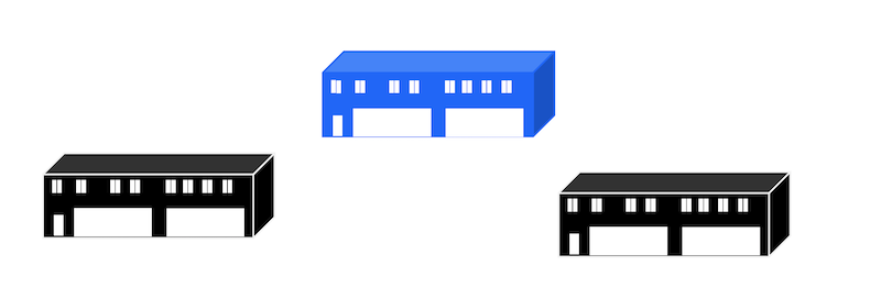 diagram highlighting the central warehouse