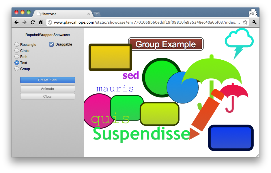 RaphaelWrapper showcase screenshot