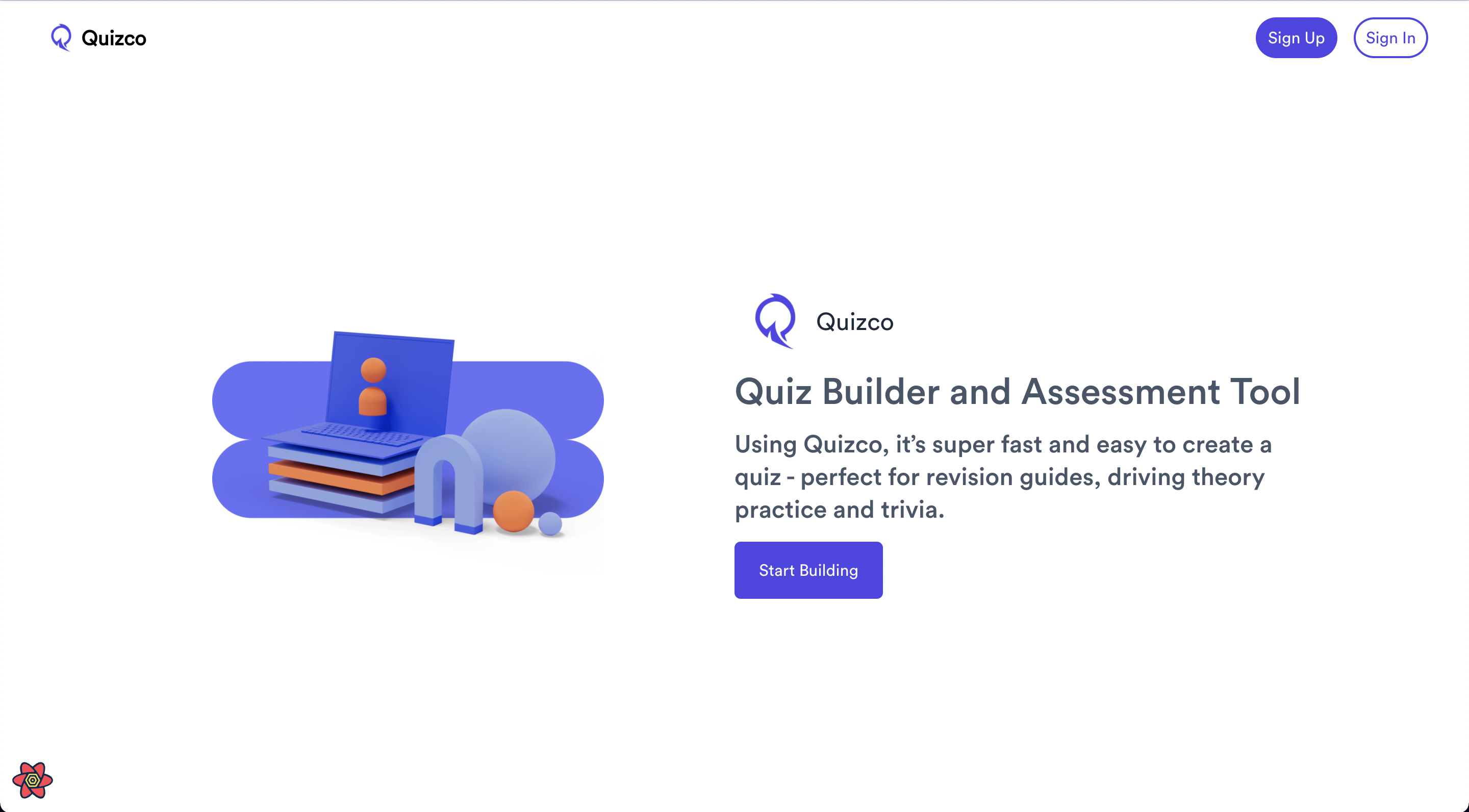 Quizco Landing Page