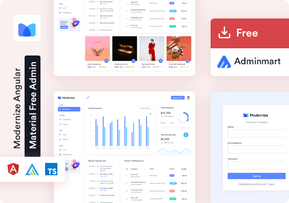 MaterialM Free Tailwind React Admin Template Demo Screenshot