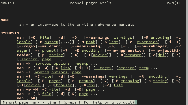 man manual page