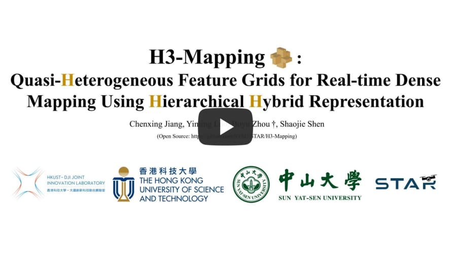 H3-Mapping: Quasi-Heterogeneous Feature Grids for Real-time Dense Mapping Using Hierarchical Hybrid Representation