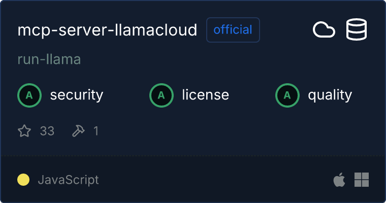 LlamaCloud Server MCP server