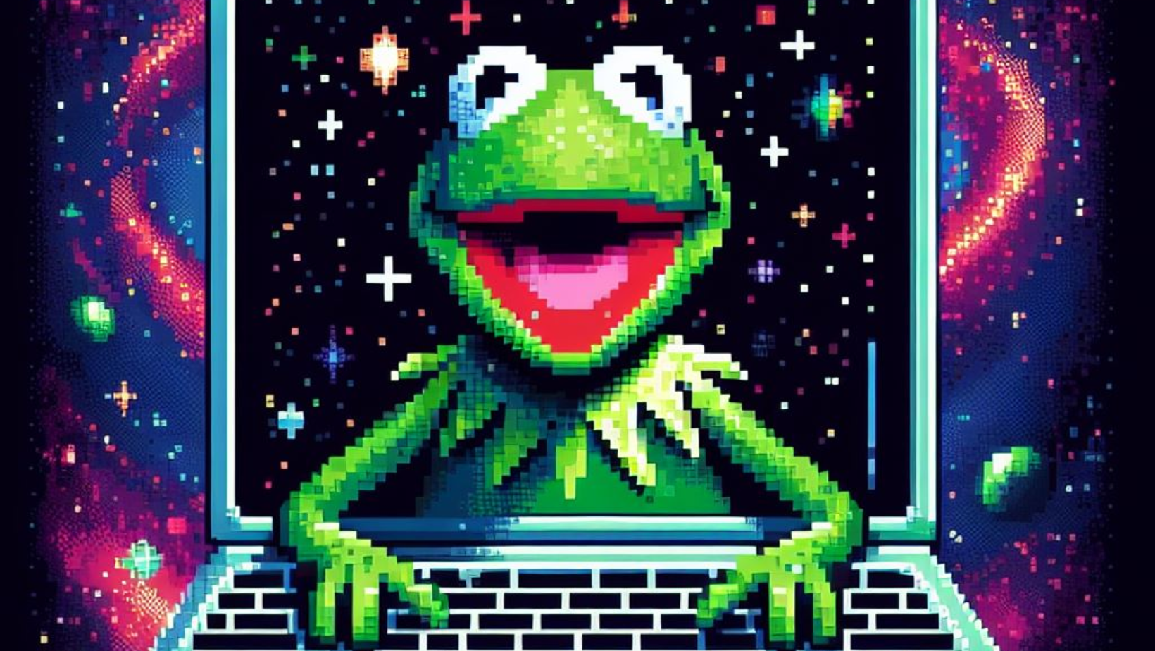 Kermit The Frog programando en la galaxia