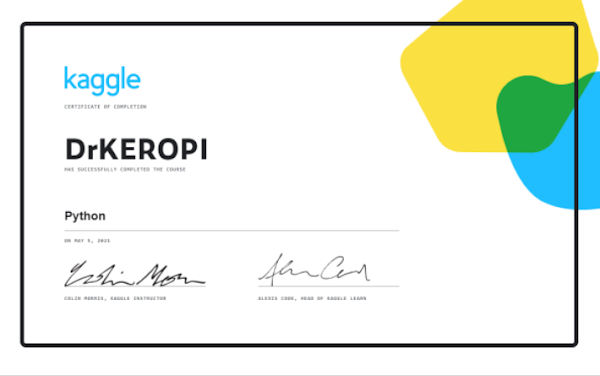 kaggle cert