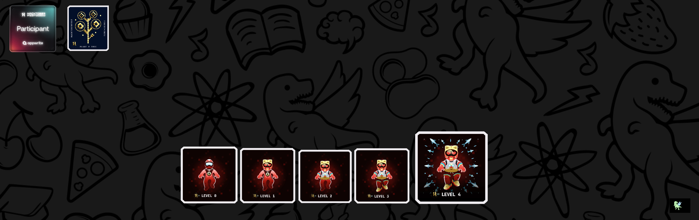 An image of @ttrafer's Holopin badges, which is a link to view their full Holopin profile