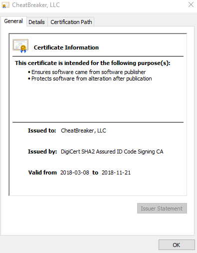 Certificate Info