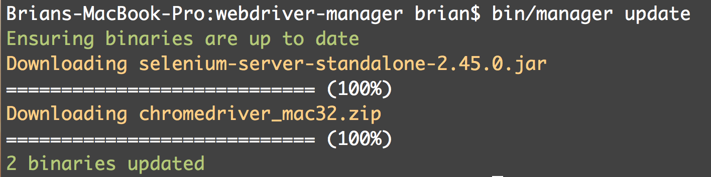 WebDriver update command