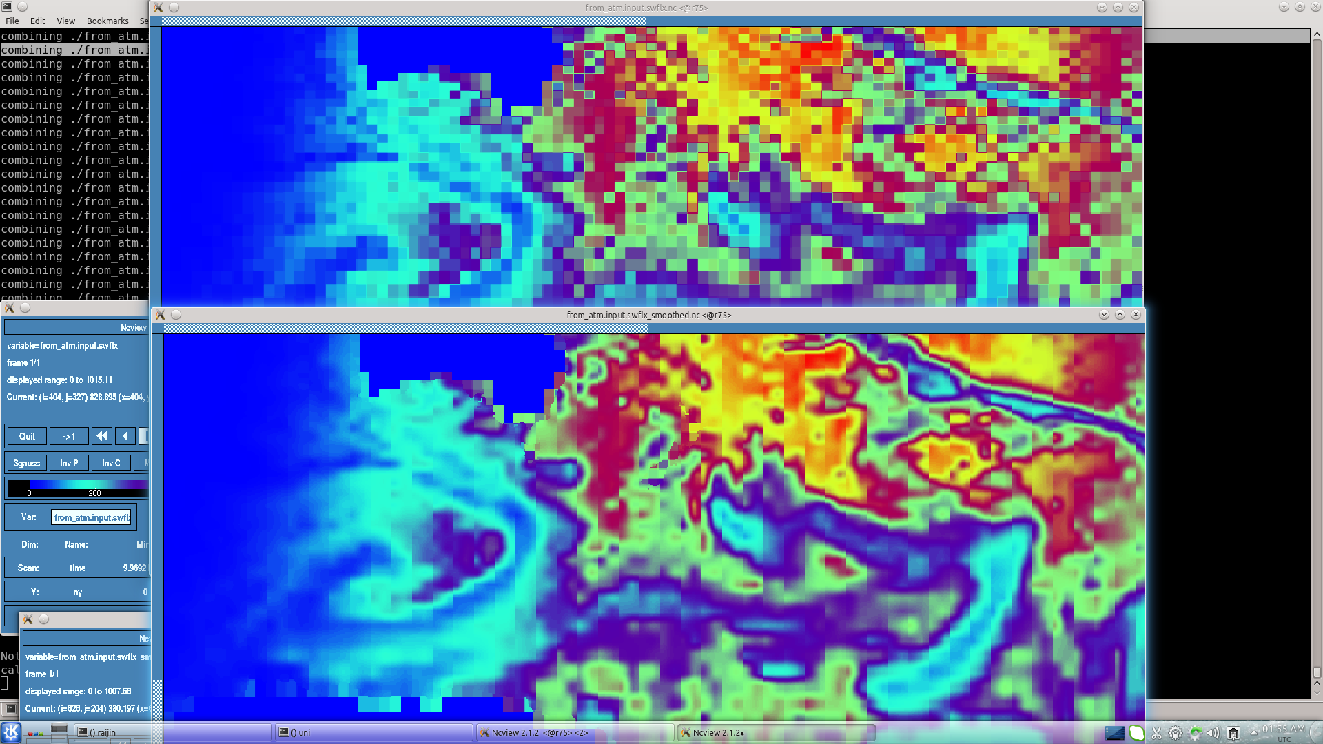 Before and after: shortwave from low to high resolution grid