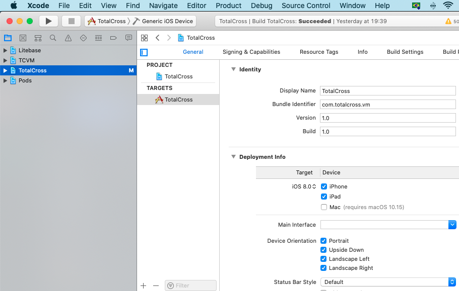 TotalCross iOS project structure