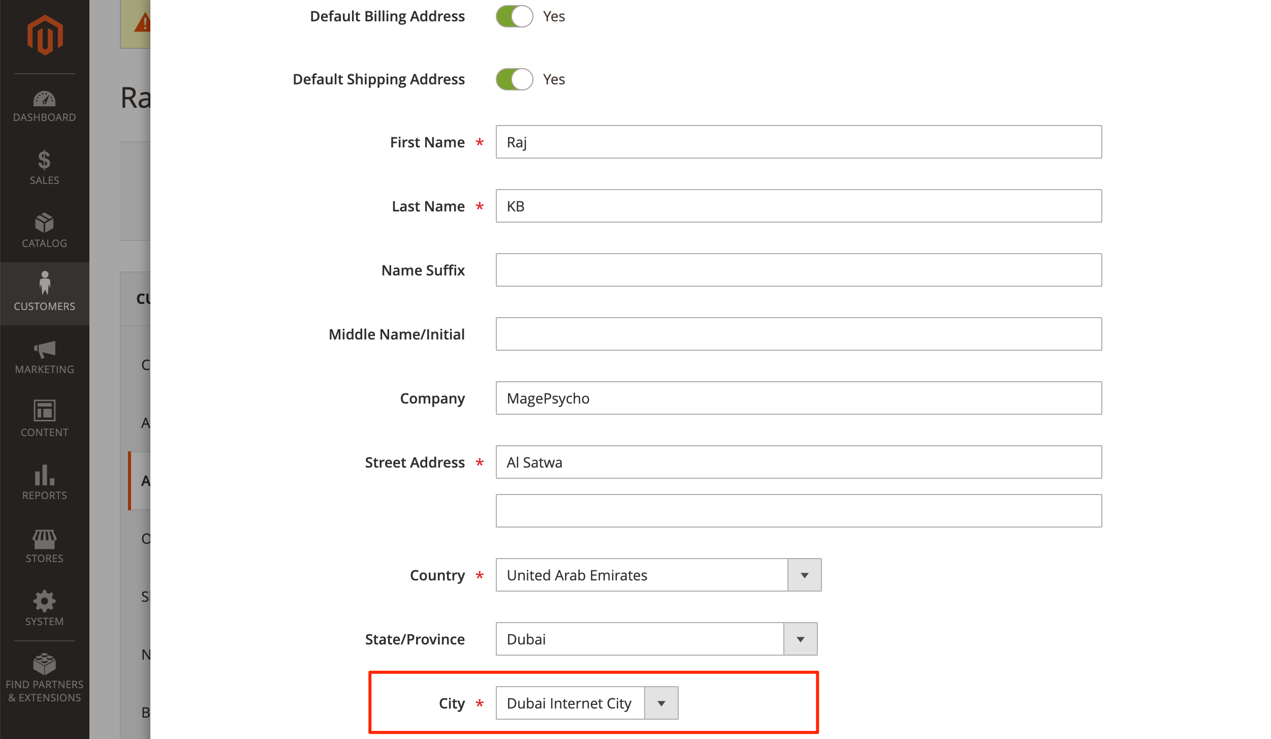 Magento 2 City Dropdown in Admin Customer Edit Page