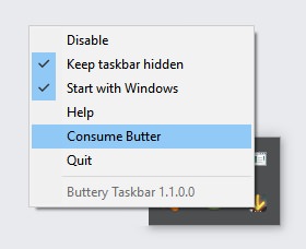 Right click on the icon to show the settings context menu