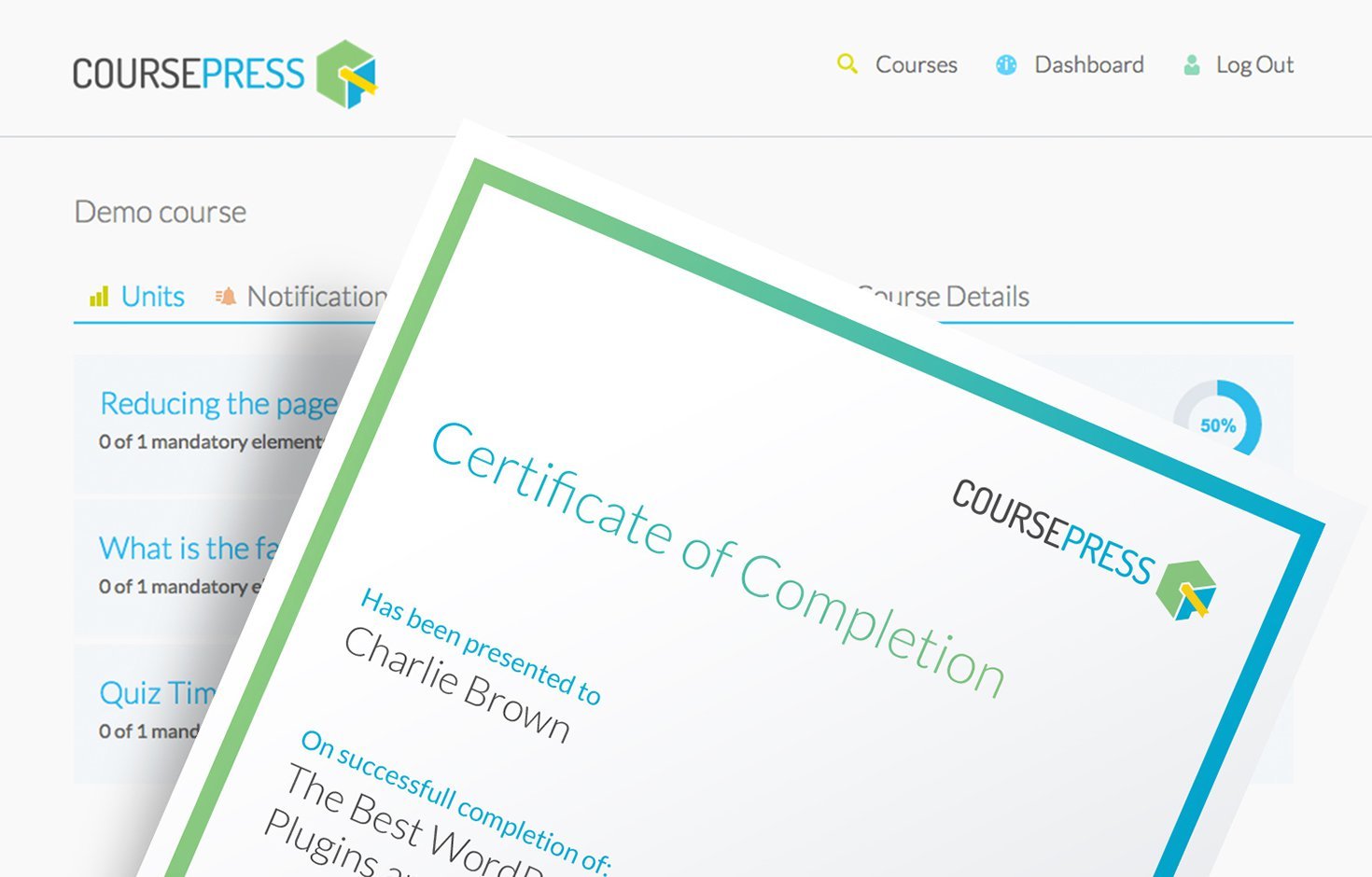 Create custom certificates for every course.