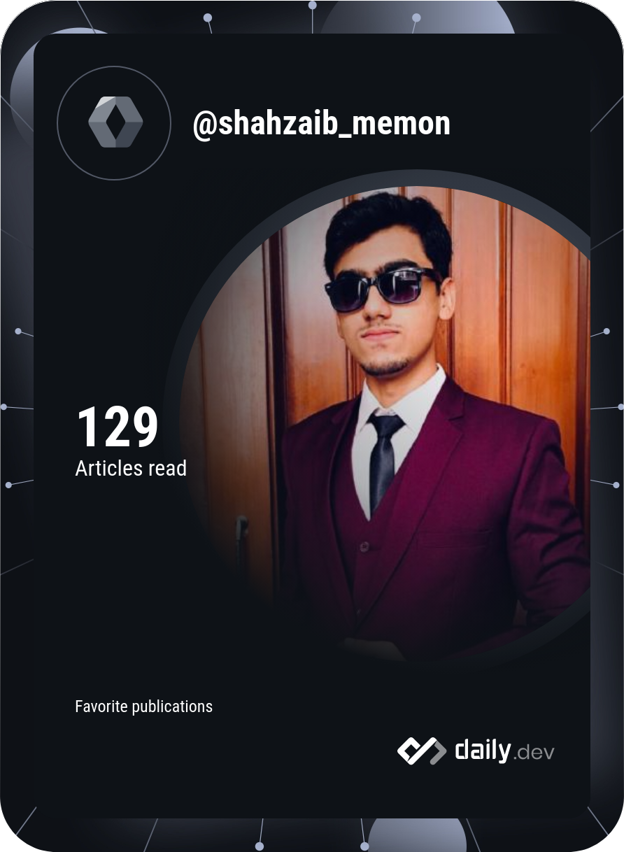 Shahzaib Memon's Dev Card