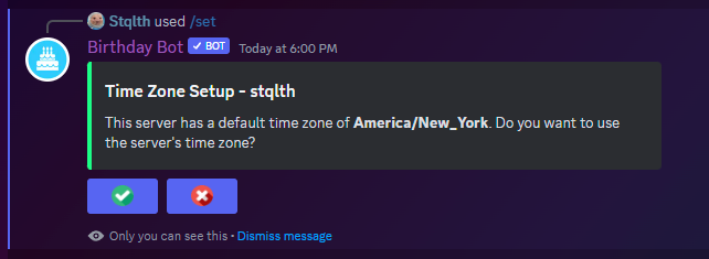 Default time zone prompt