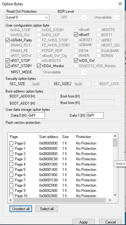 Option Bytes