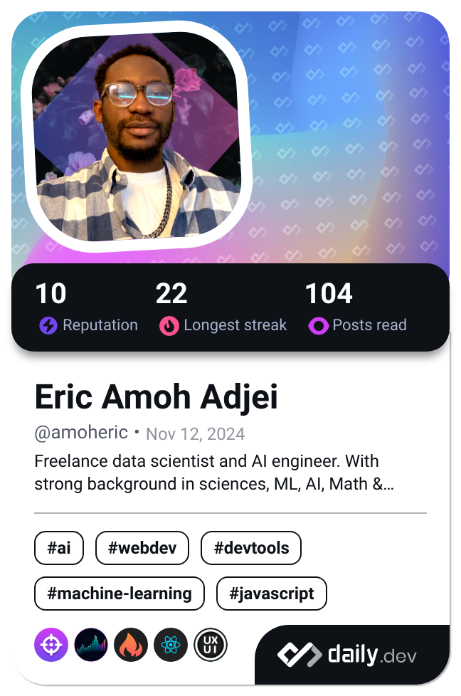 Eric Amoh Adjei's Dev Card