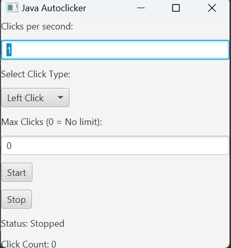 Java Autoclicker Screenshot
