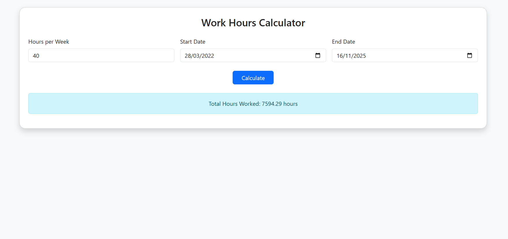 GitHub - tomasantunes/work-hours-calculator: Calculate the total number ...