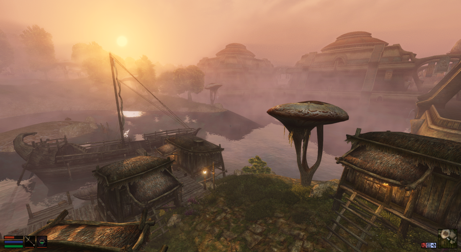An early morning view of Vivec