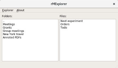 rMExplorer main window