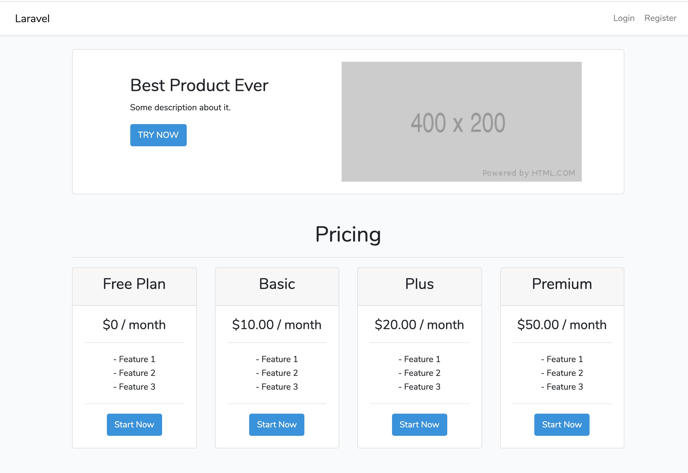 Laravel Envoyer Plans Landing screenshot